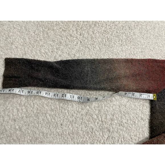 Yest Women's Size S Mirage Wool Blend Long Soft Cardigan Gray Maroon - Picture 6 of 9